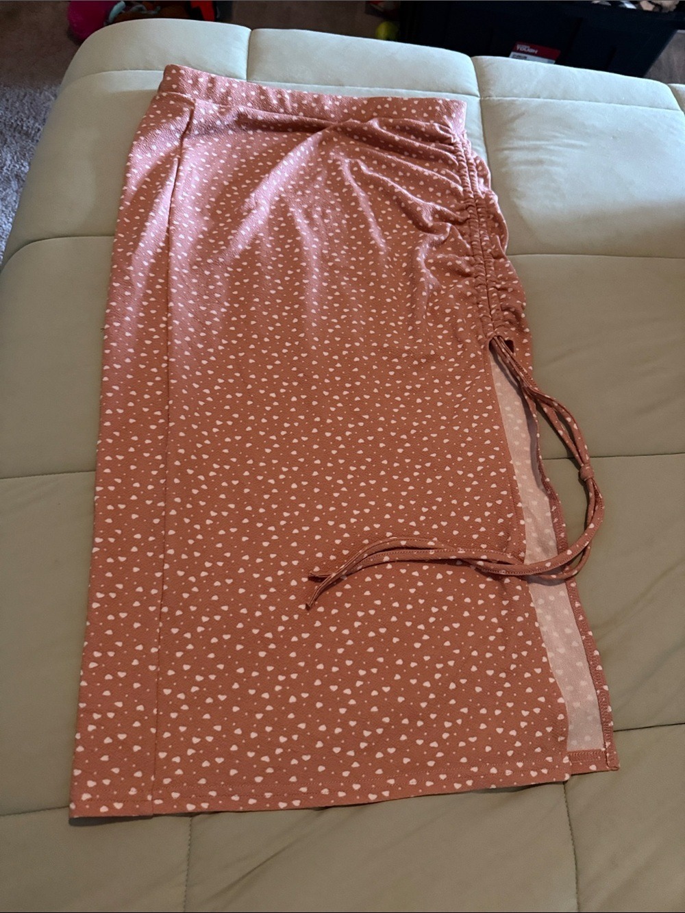 #0120 Women’s Rust Pink Skirt with Drawstring NWT